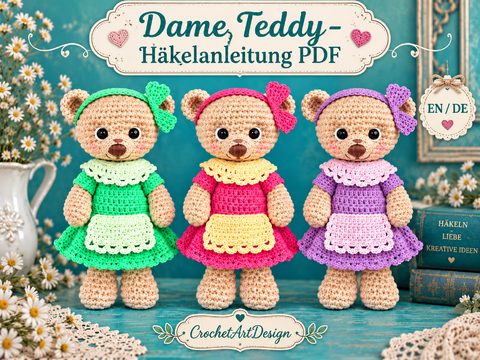 Häkelanleitung Dame Teddy