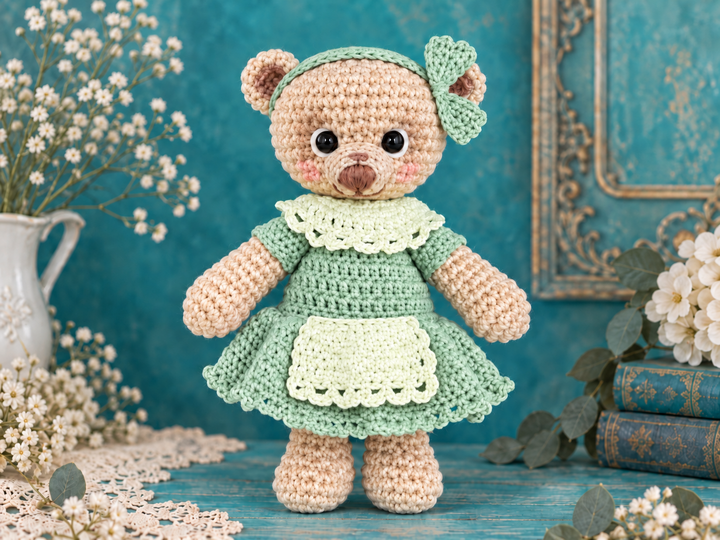 Häkelanleitung Dame Teddy