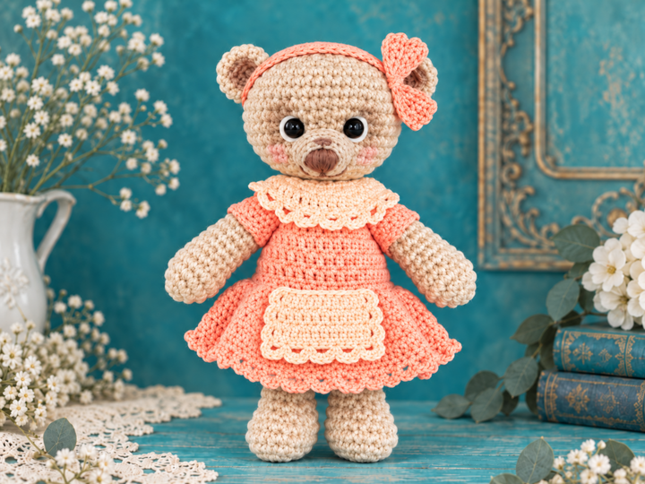 Häkelanleitung Dame Teddy