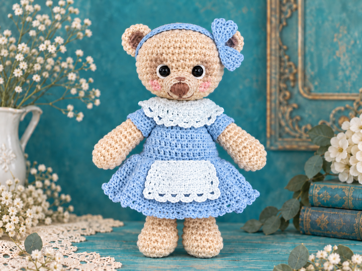Häkelanleitung Dame Teddy