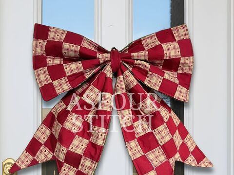 DIY Big Patchwork Front Door Bow Sewing Pattern (Video Tutorial)