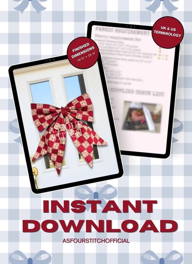 DIY Big Patchwork Front Door Bow Sewing Pattern (Video Tutorial)