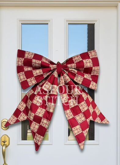 DIY Big Patchwork Front Door Bow Sewing Pattern (Video Tutorial)