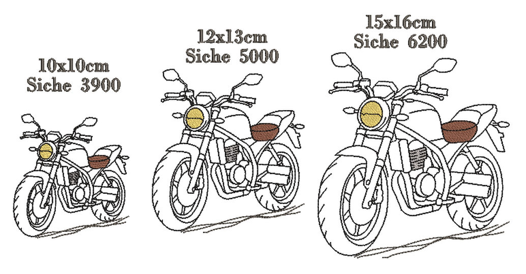 Stickdatei Motorrad Konturstich Redwork