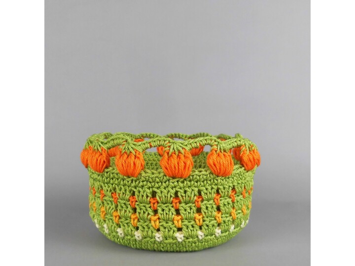 Crochet Pattern Fall Decor Set Tealight Holder and Basket, for Beginners