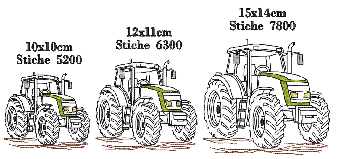 Stickdatei Traktor Konturstich Redwork