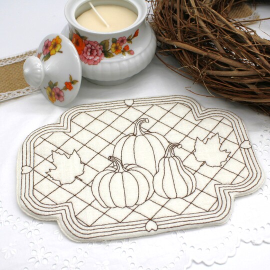 Stickdatei ITH Herbst Kürbis Untersetzer Quilt Optik 12 Größen