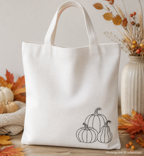 Stickdatei Kürbis Herbst Redwork Konturstich