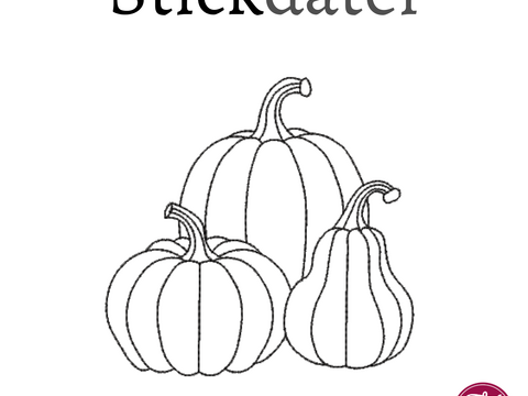 Stickdatei Kürbis Herbst Redwork Konturstich
