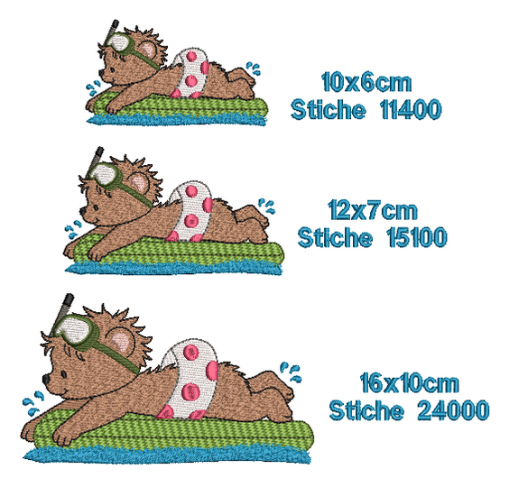 Stickdatei Sommerbär Vollstickdatei