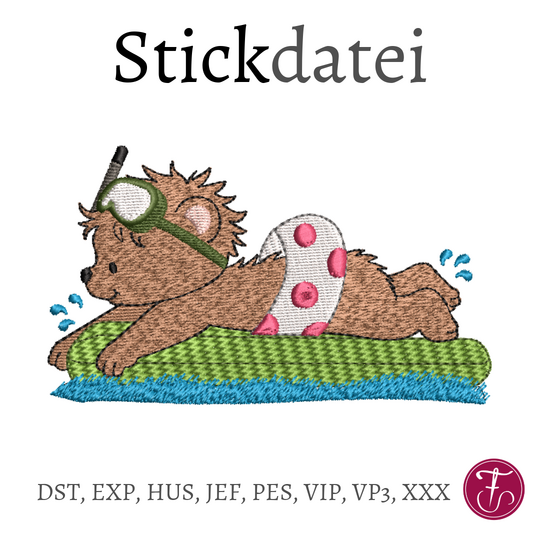 Stickdatei Sommerbär Vollstickdatei