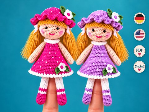 Crochet Pattern Lady Finger Puppet PDF