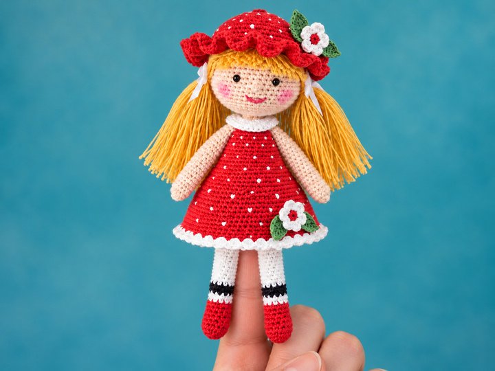 Crochet Pattern Lady Finger Puppet PDF