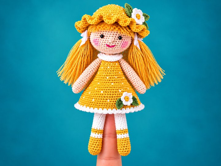 Crochet Pattern Lady Finger Puppet PDF