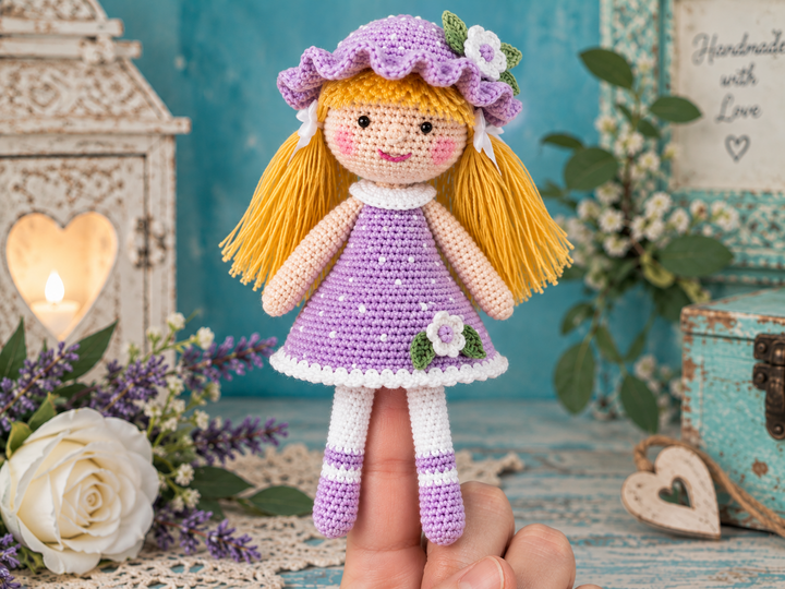 Fingerpuppe / Bleistiftpuppe Lady – Häkelanleitung PDF