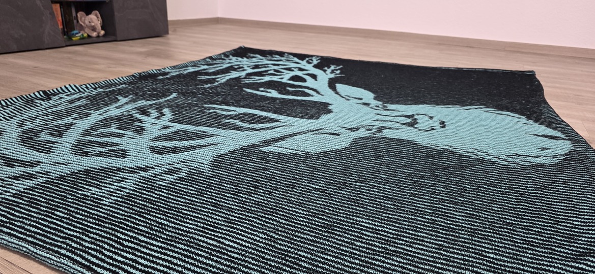 Deer, Shadow Knitting, Illusion Knitting, Motif Blanket