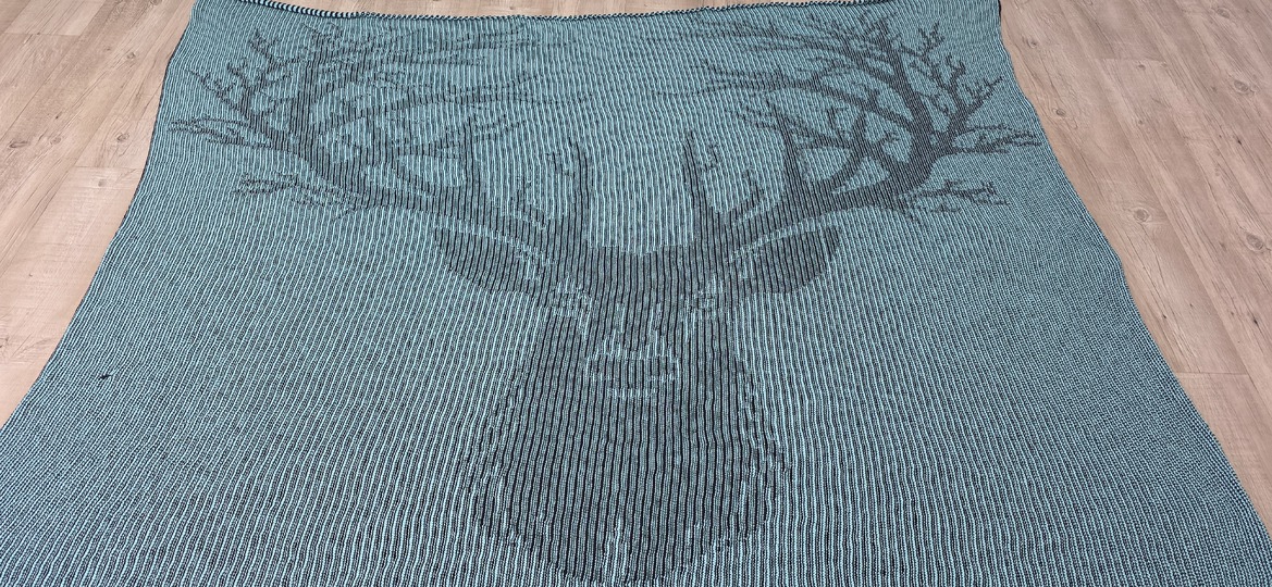 Deer, Shadow Knitting, Illusion Knitting, Motif Blanket