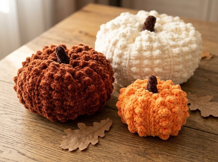 Häkelanleitung Kürbis – kuschelige Herbstdeko in 3 Größen