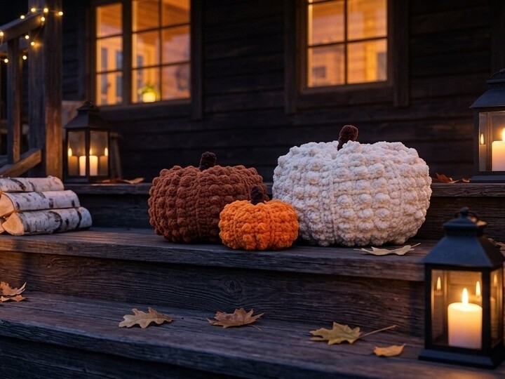 Häkelanleitung Kürbis – kuschelige Herbstdeko in 3 Größen