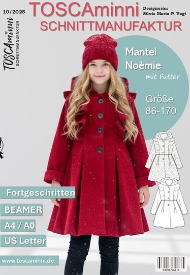 Schnittmuster Kindermantel Noemie Gr. 86-170