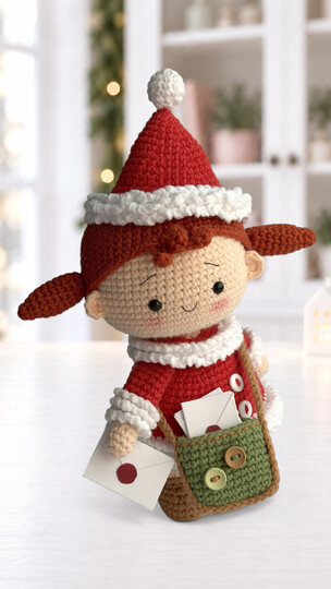 Christmas Doll Crochet Pattern, Amigurumi Toy, Christmas Decor