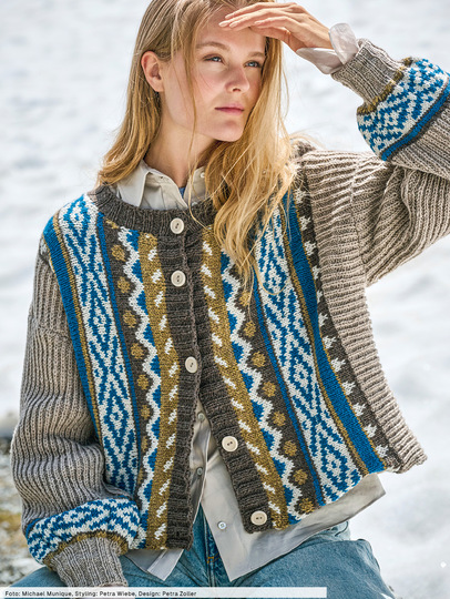 Quergestrickte Jacke