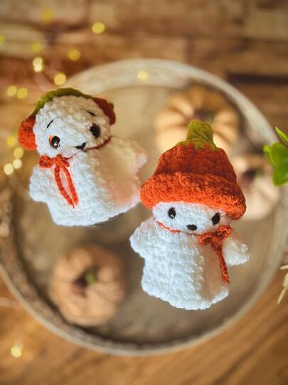 Crochet Pumpkin Ghost Pattern PDF, No Sew Halloween Amigurumi