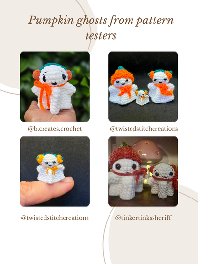 Crochet Pumpkin Ghost Pattern PDF, No Sew Halloween Amigurumi