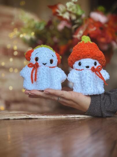 Crochet Pumpkin Ghost Pattern PDF, No Sew Halloween Amigurumi