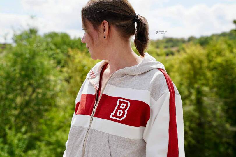 Schnittmuster Sweatjacke Damen mit Kapuze & Colorblocking Gr. 32–62