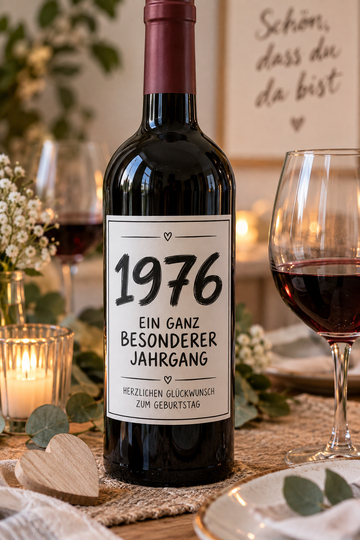 Weinetiketten 1970er Jahre Geburtstag Weinverpackung