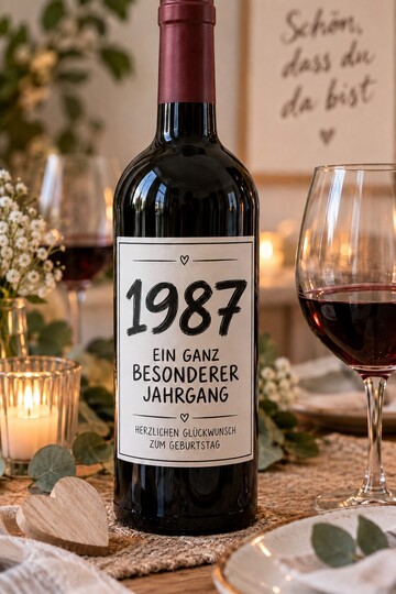 Weinetiketten Geburtstag 80er Jahre | Jahrgang 1980–1989