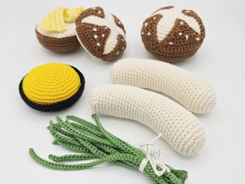 Pretzel Roll & Bavarian Snack Set – Crochet Pattern PDF