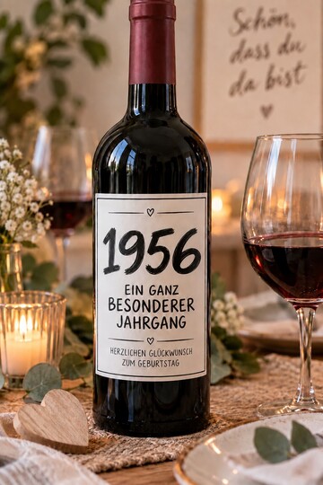 Weinetiketten Geburtstag 50er Jahre | Jahrgang 1950–1959