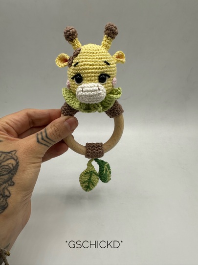 Giraffe Set – Rattle & Lovey – Amigurumi Crochet Pattern + Bonus