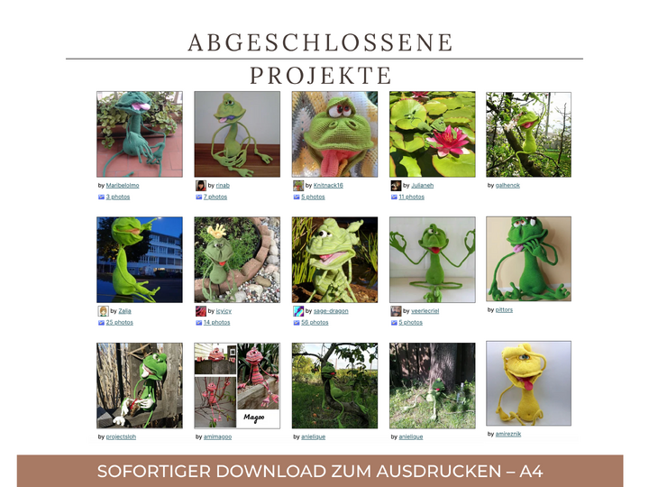 155DE Häkelanleitung Frosch Lucy Amigurumi - Deko Figur PDF Pertseva CP