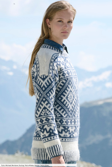 Jacquardpulli mit Fell-Loop