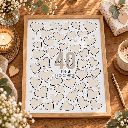 40. Geburtstag Poster PDF | 40 Dinge die wir dir wünschen