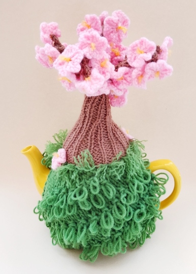 Blossom Tree Tea Cosy Knitting Pattern from TeaCosyFolk