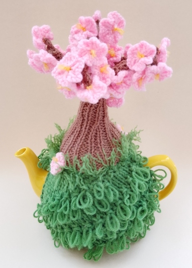 Blossom Tree Tea Cosy Knitting Pattern from TeaCosyFolk