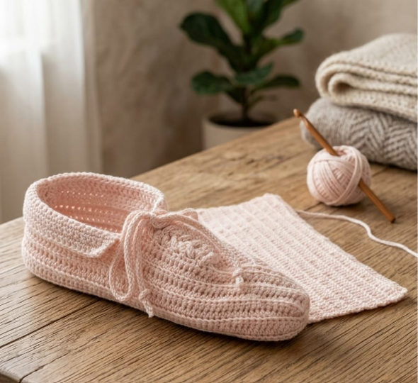 Crochet Pattern: Slippers Made from a Rectangle Easy & Quick for Beginner
