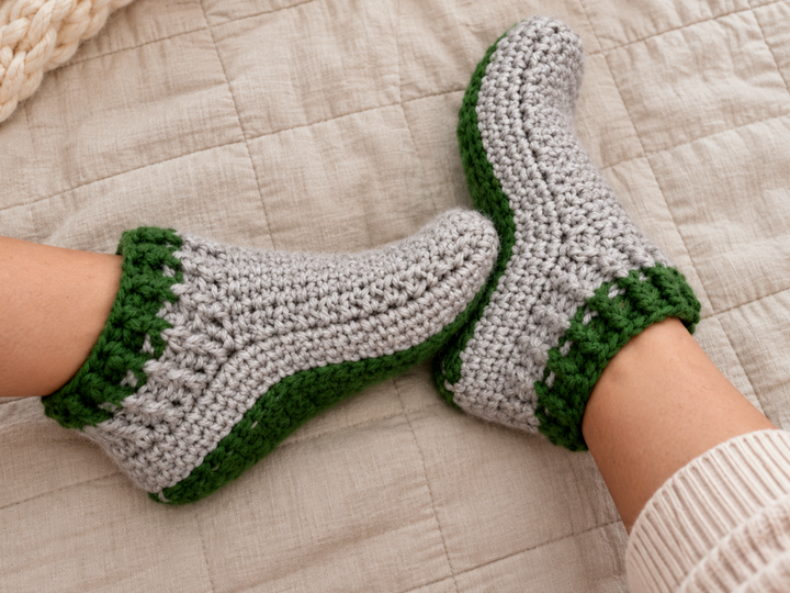 Crochet Slippers Pattern, Cozy Unisex House Shoes, PDF Download