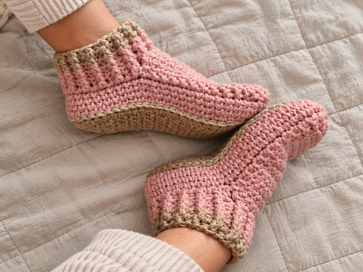Crochet Slippers Pattern, Cozy Unisex House Shoes, PDF Download