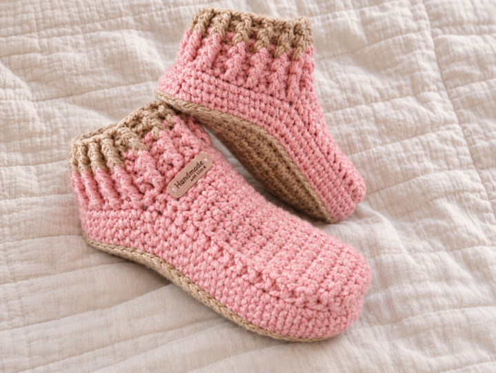 Crochet Slippers Pattern, Cozy Unisex House Shoes, PDF Download