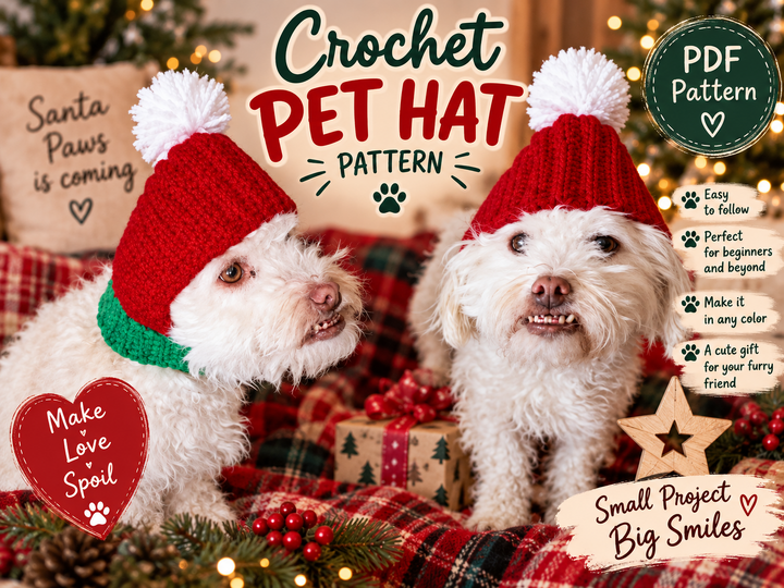 Santa Dog Hat Crochet