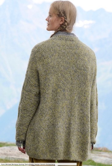 Melierte Jacke mit Zöpfen