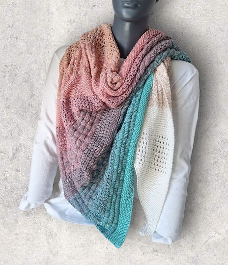 Strickanleitung asymmetrisches Schultertuch, Dreieckstuch    #390