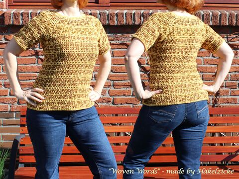 Häkelanleitung "Woven-Words" ein Pullover/Shirt  RVO in Interlocking