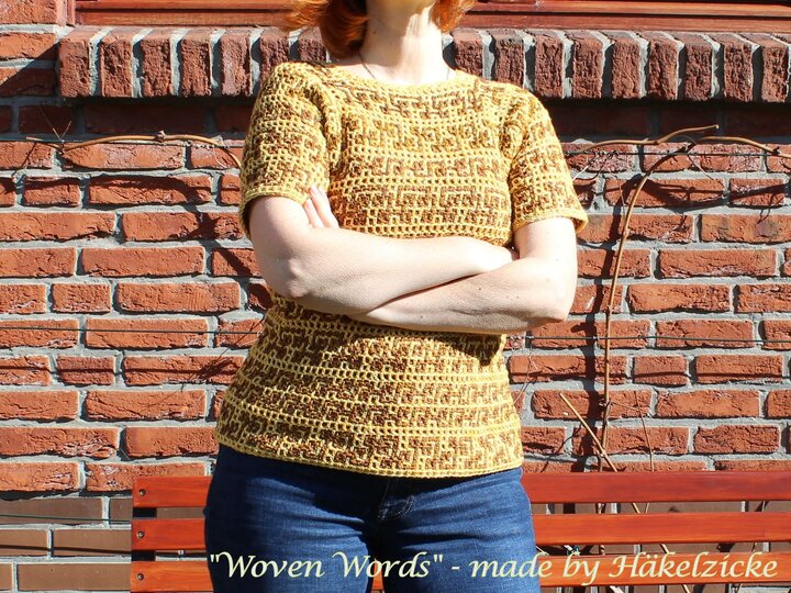 Häkelanleitung "Woven-Words" ein Pullover/Shirt  RVO in Interlocking