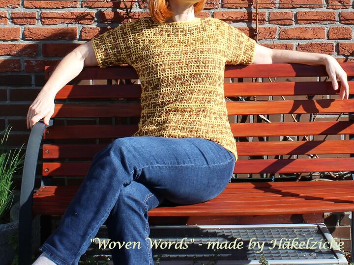 Häkelanleitung "Woven-Words" ein Pullover/Shirt  RVO in Interlocking